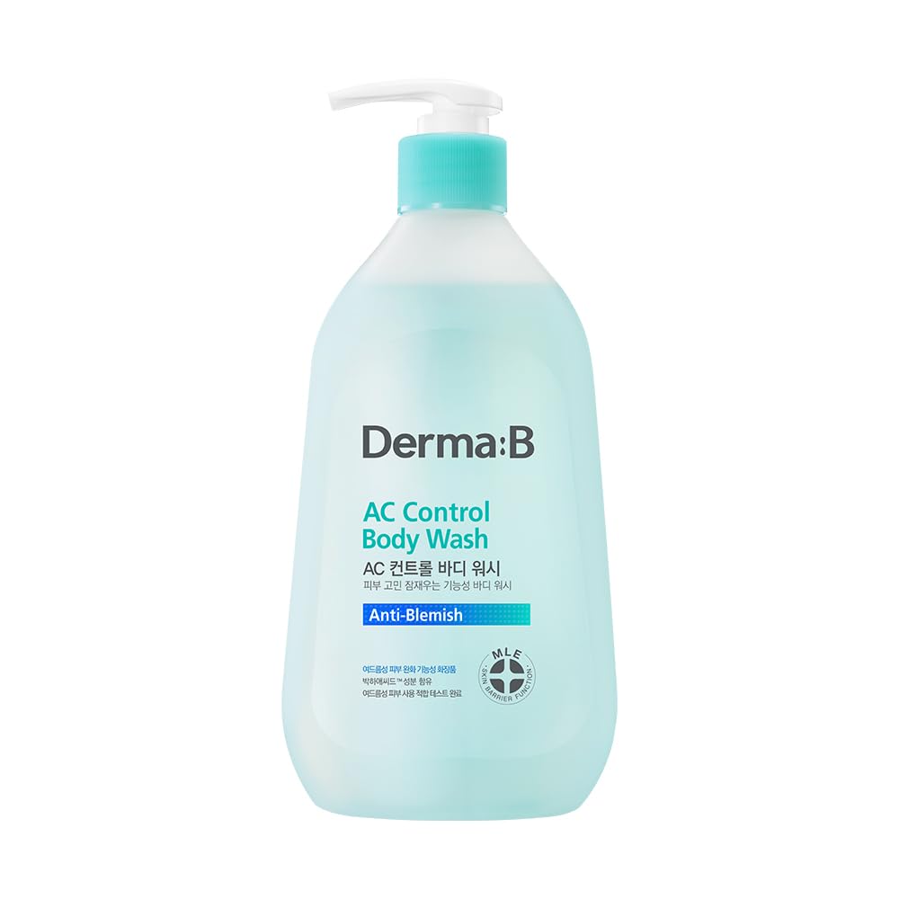 Derma B Ac Control Body Wash 420Ml,14.2 Fl.Oz, Anti-Blemish & Pimples Care, Hypoallergenic Body Cleanser, Trouble Solution For All Skin Types, Soothing & Refreshing Shower Gel, Korean Skincare