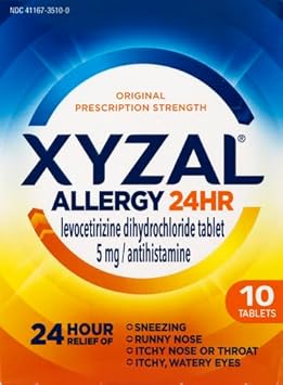 Xyzal Allergy Pills, 24-Hour Allergy Relief, 10-Count, Original Prescription Strength