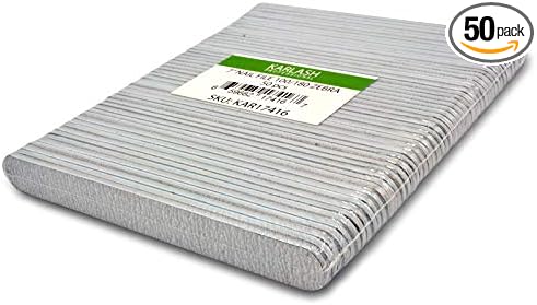 Karlash Professional Double Sided Emery Board 7" Zebra Nail File 100/180 (50 Pieces) : Beauty & Personal Care