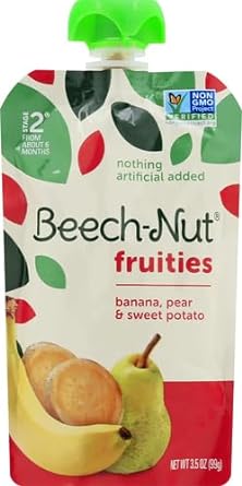 Beech-Nut Fruities Stage 2 Baby Food, Banana Pear & Sweet Potato, 3.5 oz Pouch