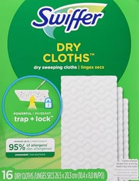 Swiffer Disposable Cloth Dry Sweeping Refills, 16 Count