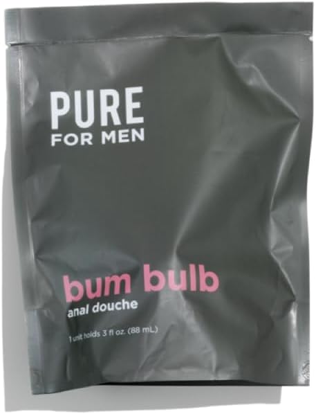 Pure for Men Bum Bulb | Anal Douche Kit with Detachable Tip | Reusable Enema, Easy to Use and Durable | Capacity 3 oz (89 mL)