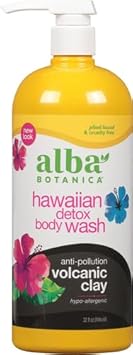 Alba Botanica Hawaiian Detox Body Wash, Anti-Pollution Volcanic Clay, 32 Oz