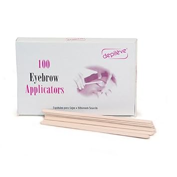 Depileve Wooden Eyebrow Applicators - Waxing Applicator Sticks - For Home And Salon - Box Of 100 : Hair Waxing Spatulas : Beauty & Personal Care