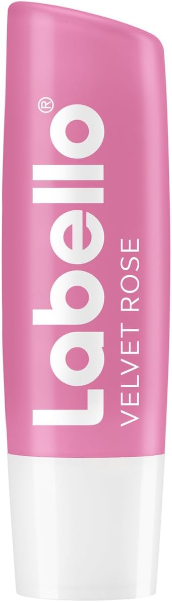 Labello Velvet Rose Lip Balm, Lip Care With Subtle Rose Fragrance For 24 Hours Of Moisture, Nourishing Lip Balm With Shea Butter And Jojoba Oil (4.8 G)