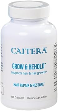 Grow & Behold | Clinically Tested Dietary Supplement For Thinning Hair | Saw Palmetto, Biotin, Zinc & Selenium To Support Hair Growth, Vitality, Shine & Fullness | Vegan 120 Capsules