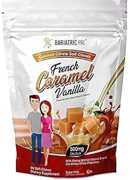 BariatricPal 30-Day Bariatric Vitamin Bundle (Multivitamin ONE 1 per Day! Capsule with 45mg Iron and Calcium Citrate Soft Chews 500mg with Probiotics - French Caramel Vanilla) : Health & Household
