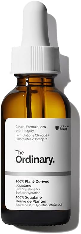 The Ordinary 100% Plant-Derived Squalane, For Skin And Hair, Lightweight Hydration, And Moisture Barrier Support, 30Ml