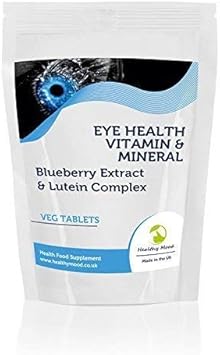 Eyehealth Vitamin & Mineral with Blueberry Extract & Lutein Complex 60 Veg Tablets Pills Health Food Vision Supplements HEALTHY MOOD