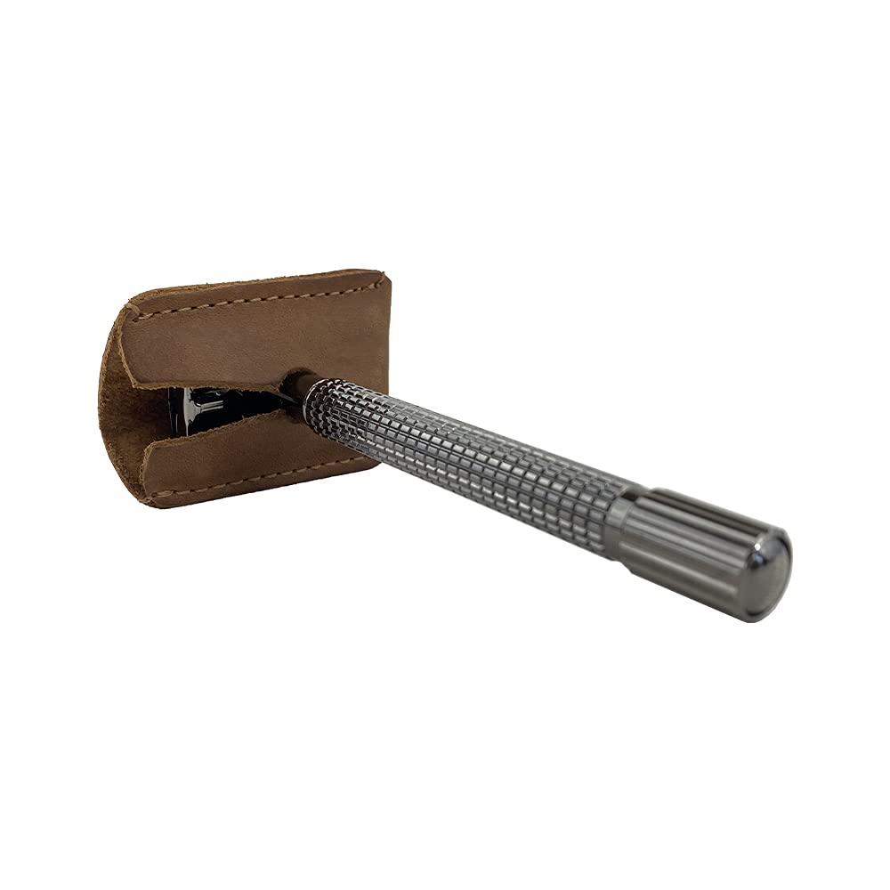 Hide & Drink, Leather Double Edge Safety Razor Head Protective Sheath, Shaving Travel Cover Handmade (Single Malt Mahogany) : Beauty & Personal Care