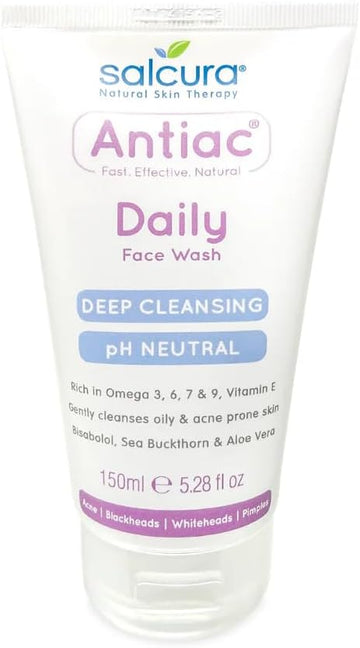 Salcura Natural Skin Therapy, Antiac Daily Face Wash, Effective Daily Cleansing For Skin Prone To Acne & Blemishing, Leave Your Skin Soft, Supple & Cleansed, No Nasties 150Ml