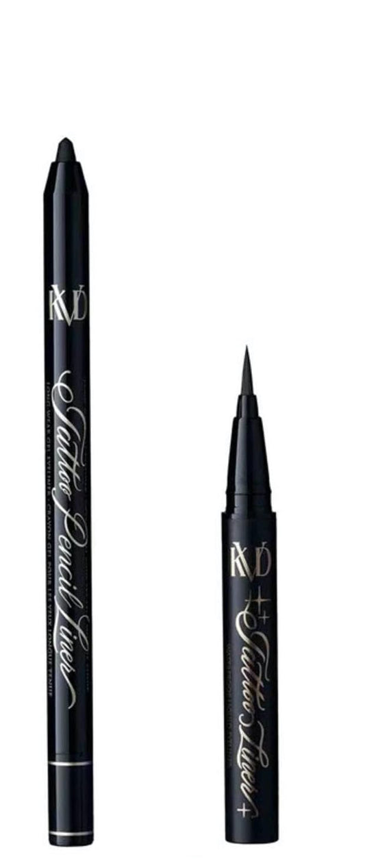 Kvd Vegan Beauty Full Size Tattoo Pencil Liner And Mini Tattoo Liquid Waterproof Eyeliner Set In Trooper Matte Black : Beauty & Personal Care