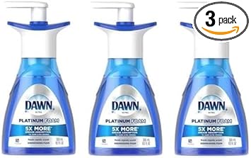 3 Pk. Dawn Ultra Platinum Foam Dishwashing Fresh Rapids Scent 10.1 fl oz 190 Pumps (30.3 Fl Oz 570 Pumps Total) : Health & Household