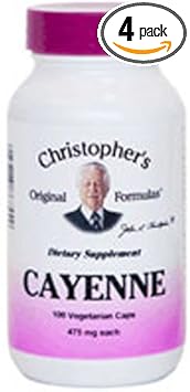 DR. CHRISTOPHER'S FORMULAS CAYENNE, 100 CAP (pack of 4)