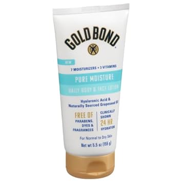 Gold Bond Pure Moisture Lotion, 5.5 oz., Ultra-lightweight Daily Body & Face Lotion