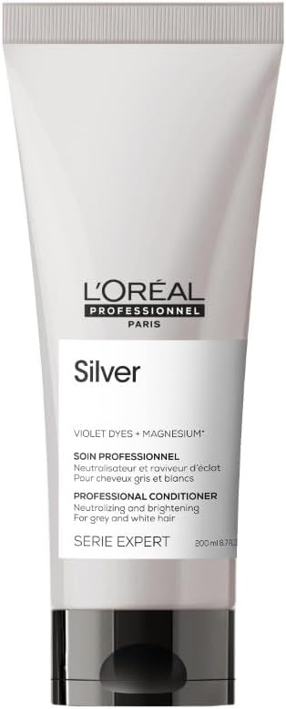 L’Oréal Professionnel Conditioner, For Grey, White Or Light Blonde Hair, Serie Expert Silver, 200 Ml