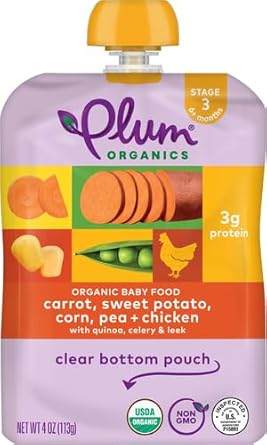 Plum Organics Baby Food With Quinoa And Leek , 4 Oz Pouch Packaging May Vary