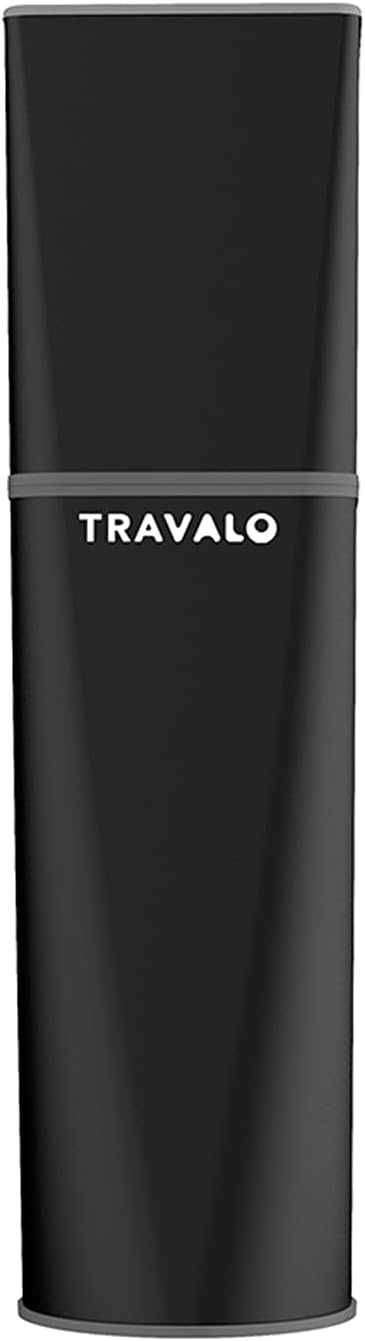 Travalo - Obscura Perfume Atomizer - Revamped Refill System - Premium Refillable Atomizer - Airline Friendly Refillable Perfume Travel Atomizer - Glass-Free - Black - Unisex - 0.17Oz
