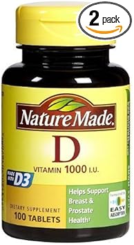 Nature Made Vitamin D3 1000 Iu, 100 Tablets (2 Pack)
