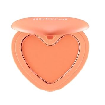 Lilybyred Luv Beam Cheek(Ad) (03_Flush Orange) - Heart Shaped Powder Blush With Shimmer, Natural-Looking Flush, Long-Lasting Radiance, Korean Beauty