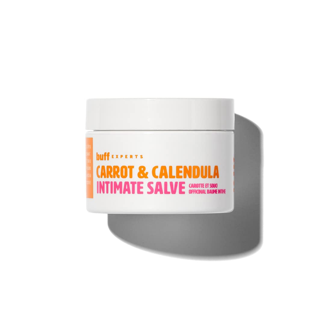 Buff Experts Carrot & Calendula Intimate Salve - All-Natural, Cruelty-Free & Beegan Vulva Moisturizer - Daily Intimate Skin Moisturizer for Sensitive Skin, Menopause