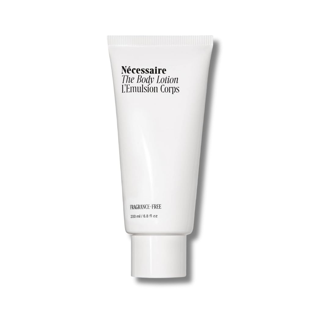 Nécessaire The Body Lotion - Firming Lotion with 5 Peptides, 2.5% Niacinamide, Vitamin C/E + Omega 6/9. Non-Comedogenic. Fragrance-Free. 200 ml / 6.8 fl oz