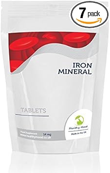 Iron Mineral 14 mg 7 Sample Pack Tablets Quality Products Nutrition Health Food Supplements HEALTHY MOOD UK