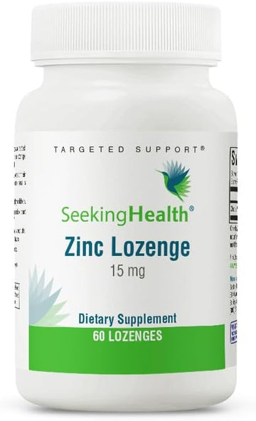 Seeking Health Zinc Lozenges - Immune, Skin, & Respiratory Health Support - Chelated Zinc Supplement To Support Healthy Skin, Hair & Eyes - 15 Mg, 60 Lozenges