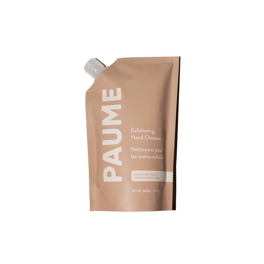 Paume Exfoliating Hand Cleanser Refill Bag, Natural Exfoliating Soap With Essential Oils, Silicon Free, Paraben Free, Vegan, Hydrating Hand Soap For All Skin Types, 16.9Oz