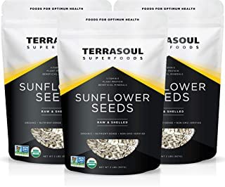 Terrasoul Superfoods Organic Hulled Sunflower Seeds 6Lb Bundle (3-2Lb Resealable Packages)