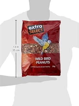 Extra Select Wild Bird Peanuts: High Grade, Protein Rich, Year Round Wild Bird Food Peanuts - Ideal for Winter Feed - 2kg :Garden