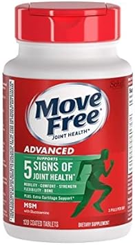 Glucosamine Chondroitin MSM Joint Supplement For Men and Women, Move Free (120 count bottle), Joint Support Tablets, Supports Mobility exibility Strength Lubrication & Comfort