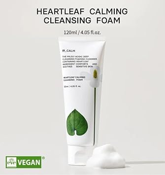 Heartleaf Calming Cleansing Foam - Korean Skincare Face Wash For Sensitive Skin, Makeup Remover & Hydrating Cleanser With Centella & Bamboo Extracts - Hypoallergenic & Ewg Green Ingredients, 120Ml : Beauty & Personal Care