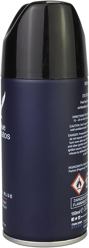 Blue Stratos Mens Body Spray Deodorant Original Blue 150Ml