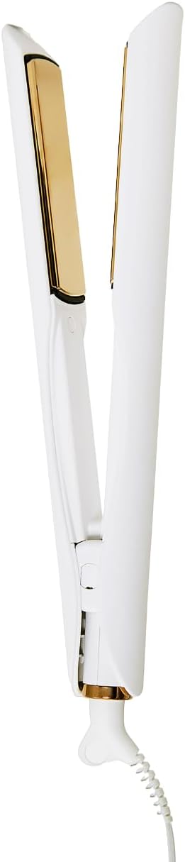 Kristin Ess Hair 3-in-One Titanium Flat Iron Hair Straightener, Curler and Waver - Styling + Frizz Control - Polished S Curls - Dual Voltage - 1 1/4 Inch Rounded Straightener Curler 2 in 1 + Waver