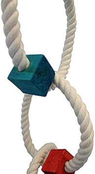 Tri-Hoop - Hanging Round Multi-Level Rope Perch Swing Cage Accessory Toy - Sugar Gliders, Degus, Marmosets, Squirrels, Monkeys, Parrots, Birds, Rats & Other Small Pets