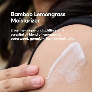 Lather - Bamboo Lemongrass Body Moisturizer, 8 Fl Oz - Daily Hydrating Body Lotion - Essential Oils & Vitamins - Aloe, Seaweed, Chamomile, & Cedarwood - Vegan & Cruelty Free - Beauty & Skin Care