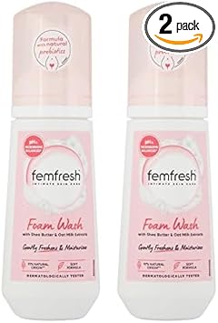 Femfresh Moisturisation & Comfort Daily Intimate Foam Wash – Gentle Feminine Hygiene Shower Foam With Shea Butter & Oat Milk Extracts – Ph Balanced, Soap Free – 150Ml (Pack Of 2)