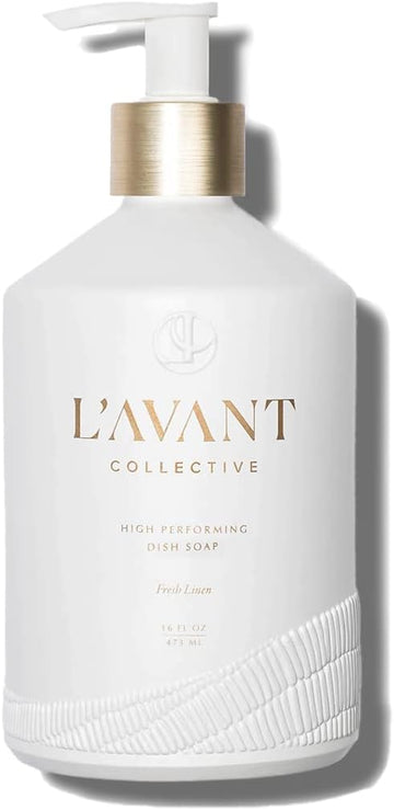 L'AVANT Collective High Performing Dish Soap | Plant-Based Ingredients & High Performing Formula | Fresh Linen Scent | Reusable Glass Bottle I 16 FL oz/473 mL