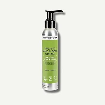 Beauty Kitchen - Organic Hand And Body Cream - Rosemary Essential Oil And Eucalyptus Essential Oil For Deep Hydration And Uplifting Daily Moisture - Vegan And Natural Skincare - 150Ml