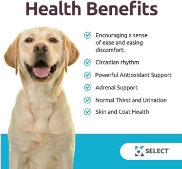 K9 Select Melatonin for Dogs, 5 mg - 180 Tablets - Dog Melatonin for Larger Breeds - Gentle Well-Being Enhancer - Healthy, Tasty Dog Treats That Promote Overall Health : Medicinal Sleep Aids : Pet Supplies