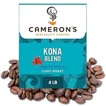 Cameron'S Coffee Roasted Whole Bean Coffee, 10% Hawaiian Coffee Blend, 4 Pound