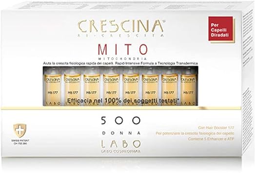 Crescina Transdermic Mito Re-Growth Treatment For Thinning Hair 500 Women 40 Vials