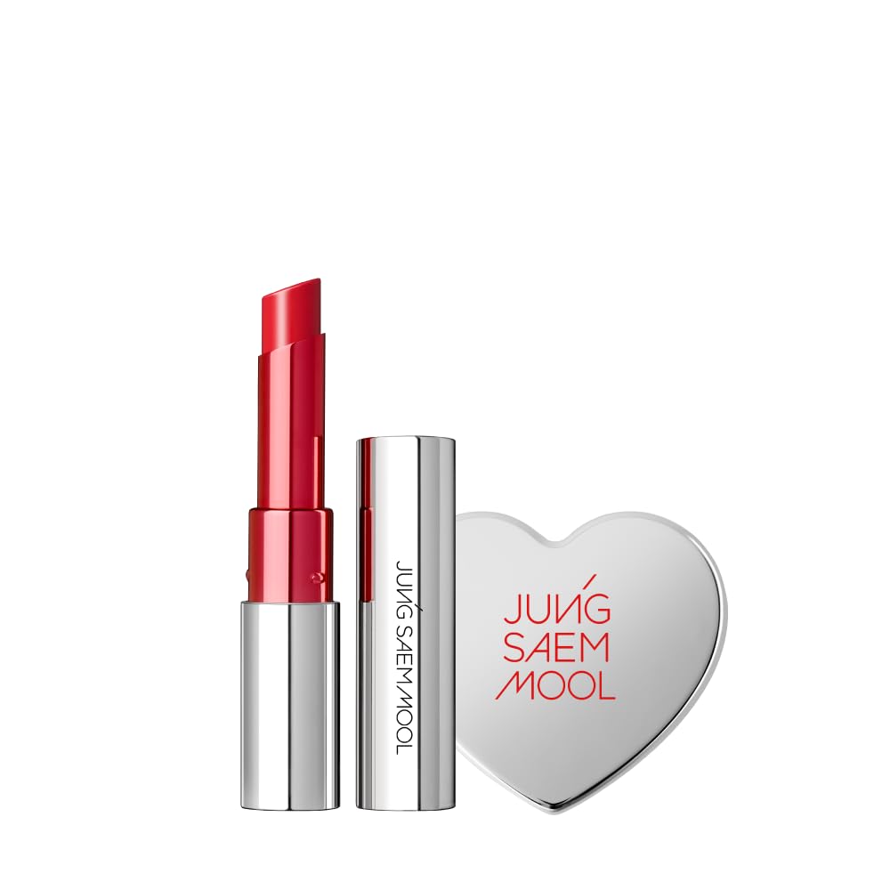 Jung Saem Mool Official New Classic Glaze Lipstick Gift Set (Apple-Flirting) | Glaze Lipstick + Heart Mirror Mini