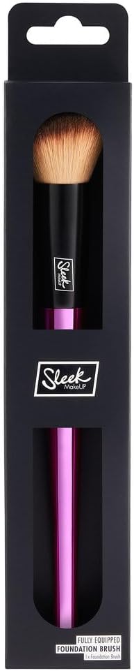 Sleek Makeup Fully Equipped Foundation Brush With Extremely Fine, Soft, 100% Synthetic Fibres And Angular Shape For An Airbrushed, Streak-Free, Flawless Finish