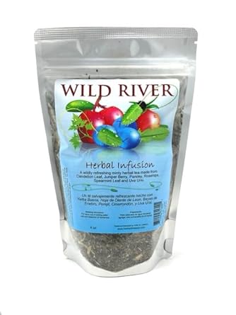 Wild River Tea Blend 4 oz (tea blend, Dandelion leaf, Juniper Berry, Parsley, Rosehips, Spearmint and Uva ursi) ALL NATURAL. Loose Leaf