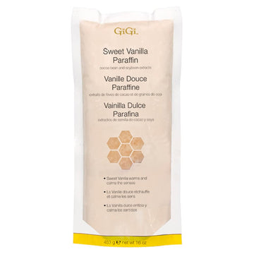 Gigi Sweet Vanilla Paraffin Wax | Paraffin Bath Wax With Spa Quality Finish | With Cocoa Bean And Soybean Extracts | 16 Oz