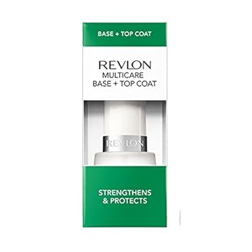 Revlon Multicare Base + Top Coat, 2 In 1 Nail Strengthener And Top Coat For Glossy Shine Finish, 0.5 Oz