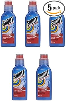 Shout Advanced Ultra Concentrated Gel Set-In Stain Brush Laundry Stain Remover, 8.7 oz (Pack of 5) : Health & Household