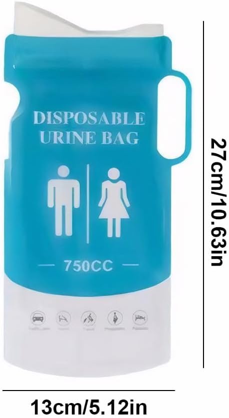 Disposable Urine Bag for Travel -Pee Bags for Travel 750 ML Emergency Portable Urinal Bag and Vomit Bags,Men, Women, Pregnant Patients, Kids, Travel, Car, Camping, Hiking (4)